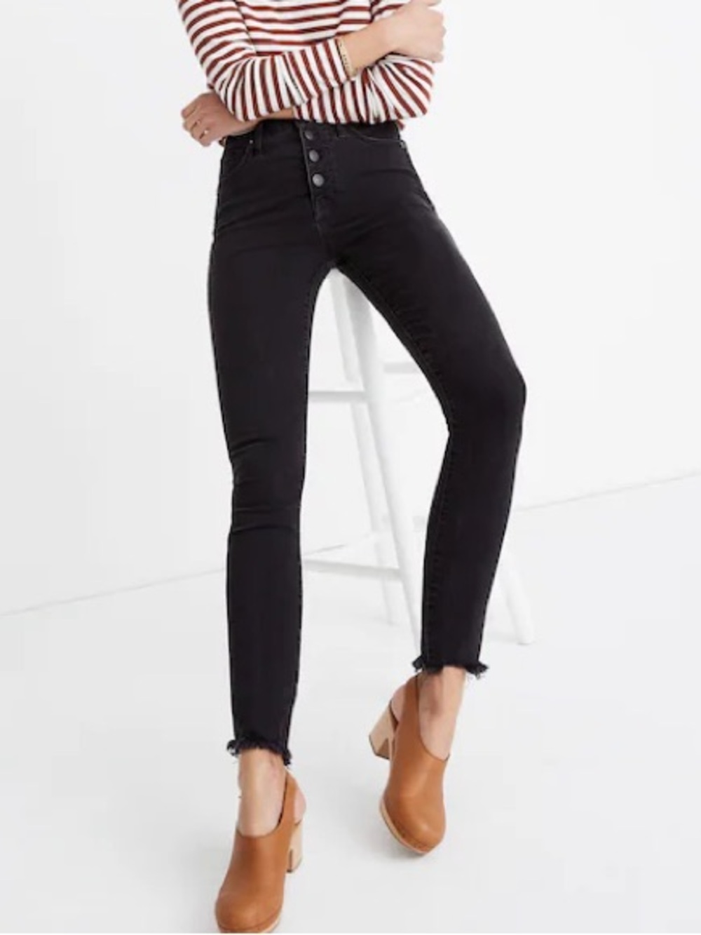 Madewell 10" High-Rise Skinny Jeans in Berkeley Black Sz 28